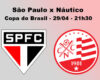 Aprovados para São Paulo X Náutico pela Copa do Brasil